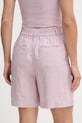 Oblečení United Colors of Benetton šortky dámské lněné 4AGHD901V růžová