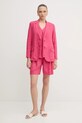 Σορτς από λινό United Colors of Benetton 4AGHD901V ροζ SS25