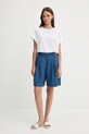 Лляні шорти United Colors of Benetton 4AGHD901V блакитний SS25