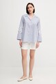 Tommy Hilfiger szorty z domieszką lnu WW0WW47213 beżowy SS25