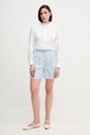 Tommy Hilfiger szorty z domieszką lnu WW0WW44767 niebieski SS25