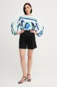 Tommy Hilfiger szorty z domieszką lnu WW0WW44767 czarny SS25