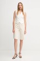 Calvin Klein Jeans pantaloni scurți din amestec de in J20J225163 bej SS25