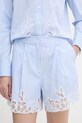Karl Lagerfeld pantaloni scurți din bumbac cu modele albastru A2W10159