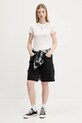 Abercrombie & Fitch pantaloni scurți jeans KI149.5120.975 negru SS25
