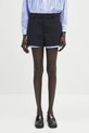 AMBUSH rövidnadrág gyapjúkeverékből Layered Suit Short Pants sima sötétkék 12115378