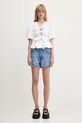 GANNI szorty jeansowe Broderie Anglaise Denim J1678