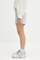 GANNI pantaloncini Yarn Dyed Stripe Elasticated W0388 blu SS25
