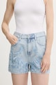 Sisley pantaloni scurți jeans bumbac albastru 4AGWL901O