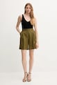 Sisley pantaloncini in lino 4AGHL901K verde SS25