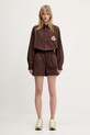 Sporty & Rich szorty bawełniane H&W Crest Poplin SH012612241BR03 brązowy