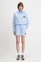 Sporty & Rich pantaloni scurți din bumbac H&W Crest Poplin SH012612302BL59 albastru