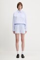 Хлопковые шорты Sporty & Rich Serif Logo SH015612300ST08 голубой
