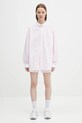 Памучен къс панталон Sporty & Rich Serif Logo Oxford SH015620300ST64 розов