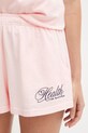 Sporty & Rich pantaloni scurți din bumbac Health Script Disco roz SH037620078P140