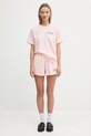 Sporty & Rich pantaloni scurți din bumbac Health Script Disco SH037620078P140 roz
