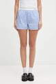 Sporty & Rich szorty bawełniane Italic Logo Boxer wzorzyste niebieski SH015621300ST08