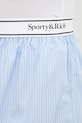 Sporty & Rich szorty bawełniane Serif Logo Gym niebieski SH015602300ST08