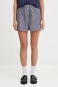 Sporty & Rich szorty bawełniane Vendome Mini wzorzyste granatowy SH035602231ST02