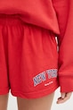 Sporty & Rich szorty bawełniane New York Ivy Disco czerwony SH037602077RE15