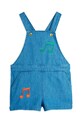 Mini Rodini ogrodniczki jeansowe dziecięce Note 2523014160 niebieski SS25
