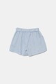 United Colors of Benetton pantaloni scurți de in pentru copii 43WBG902G.P.Seasonal albastru SS25