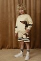 Mini Rodini szorty bawełniane dziecięce Dog nadruk beżowy 2513012413