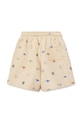 Liewood pantaloni scurți din bumbac pentru copii Gram Printed Sweatshorts LW19864 bej SS25