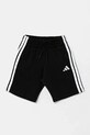 Дитячі бавовняні шорти adidas JE0310 чорний SS25
