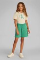 Детски памучен къс панталон Calvin Klein Jeans памук зелен IU0IU00703.128.176.PPYA