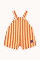Tinycottons ogrodniczki niemowlęce STRIPED SHORT DUNGAREE SS25.232 pomarańczowy SS25