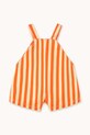 Chłopiec Tinycottons ogrodniczki niemowlęce STRIPED SHORT DUNGAREE SS25.232 pomarańczowy