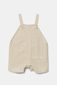 Tinycottons rampers niemowlęcy SOLID SHORT DUNGAREE beżowy SS25.254