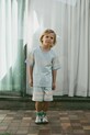 Παιδικό βαμβακερό σορτς Tinycottons STRIPES LOGO SHORT βαμβάκι μπλε SS25.139