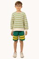 Παιδικό βαμβακερό σορτς Tinycottons STRIPES LOGO SHORT βαμβάκι πράσινο SS25.139