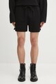 Represent szorty bawełniane Waffle Shorts gładkie czarny MLM41207.01