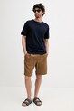United Colors of Benetton szorty lniane 4AGHU900Z brązowy SS25