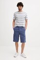 United Colors of Benetton pantaloni scurți din amestec de in 4V3EU900V albastru SS25