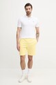 Lacoste pantaloni scurti din bumbac GH0990 galben SS25