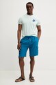 Lněné kraťasy Vilebrequin BAIE BAIAU101 modrá SS25