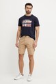 Napapijri pantaloni scurti din bumbac N-Deline NP0A4HOTN1Q1 bej SS25