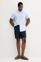 Barbour pantaloni scurți din in Cotton Linen Relaxed Short MST0056 bleumarin SS25