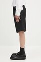 Samsoe Samsoe szorty lniane SAMANDLA M25100074 czarny SS25