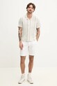 Superdry pantaloni scurti din in M7110455A.01C alb SS25