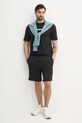 Βαμβακερό σορτσάκι Calvin Klein Jeans J30J327531 μαύρο SS25