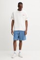 Drôle de Monsieur pantaloni scurți din denim Le Short Baggy Rayures G.BS147.CO179.LBE albastru SS25