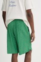 Îmbrăcăminte Drôle de Monsieur pantaloni scurți din bumbac Le Short Monogramme G.BS158.CO201.EM verde