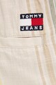 Памучен къс панталон Tommy Jeans бежов DM0DM21948
