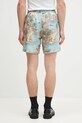 Clothing RHUDE linen shorts Sailing Map RHPS25SH03012 blue