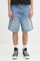 Carhartt WIP pantaloncini di jeans in cotone OG Single Knee Short tessuto blu I034872.01UR